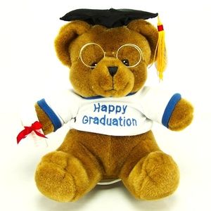 13" GRADUATING BEAR PLUSH STUFFED ANIMAL CLEAN